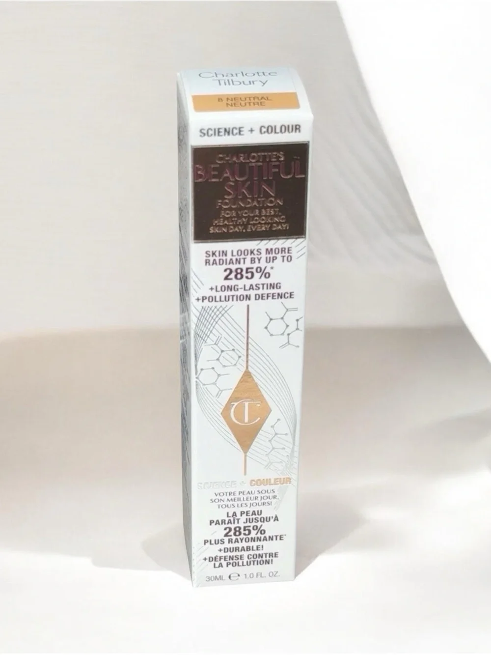 Charlotte Tilbury Beautiful Skin Foundation 8 Neutral 1 fl oz